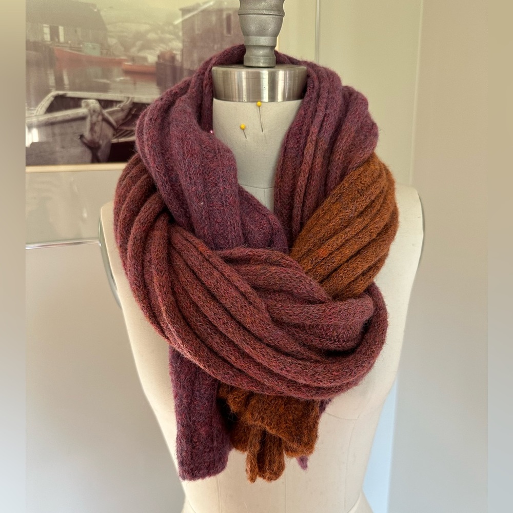 Hand Knit Alpaca & Wool Scarf